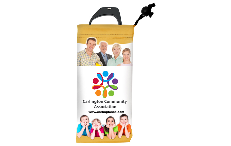 Full Color Sublimation Imprinted Microfiber Cell Phone and Eyeglass Drawstring Pouch